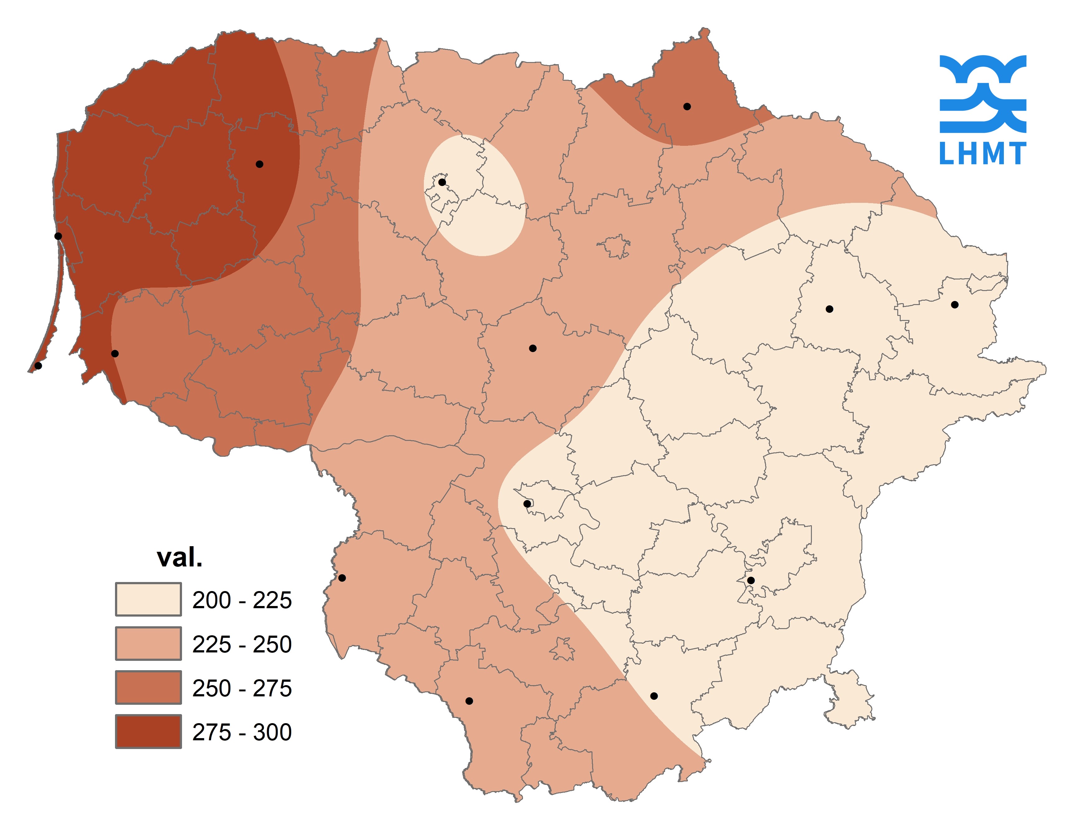  3 pav. Saulės spindėjimo trukmė liepos mėnesį