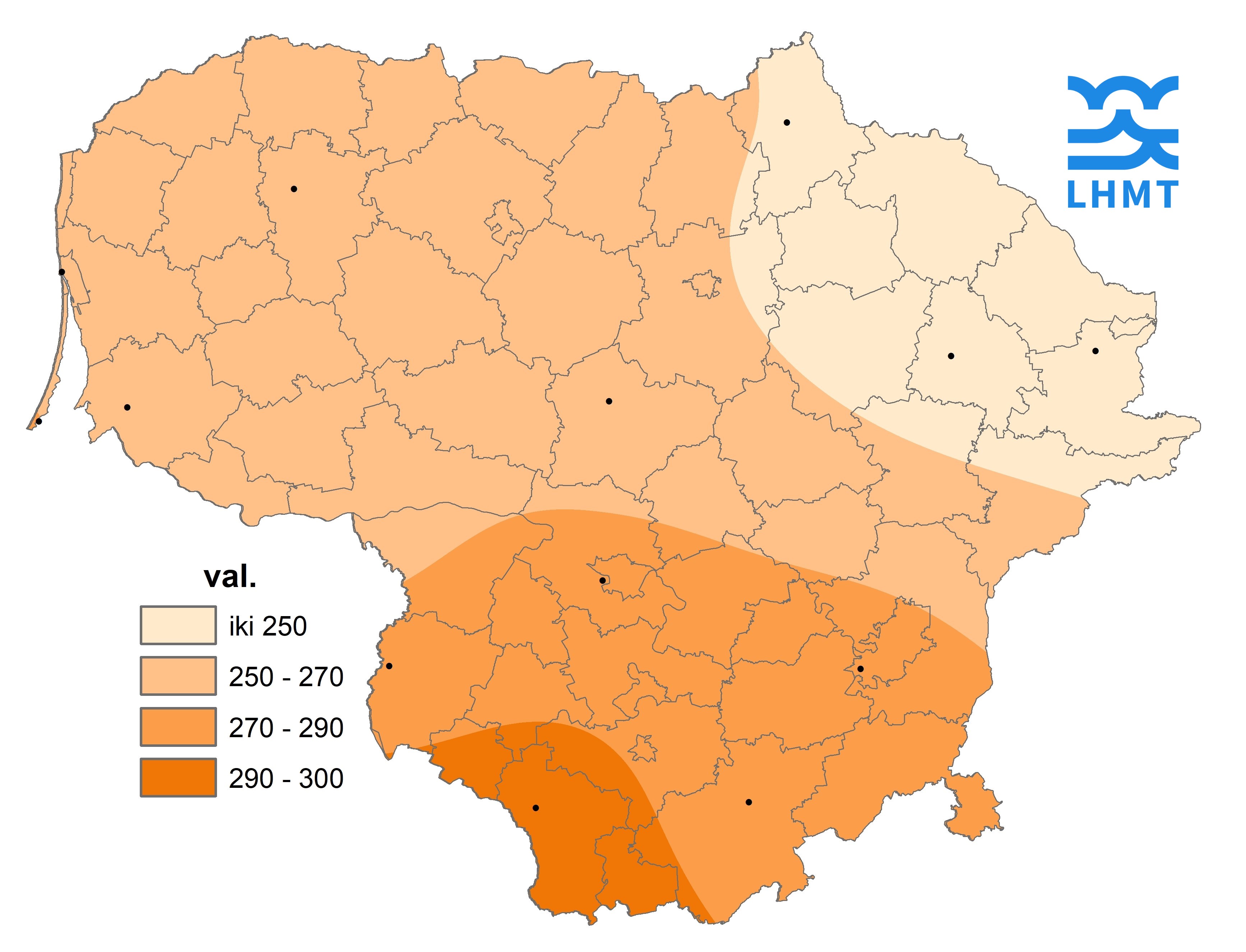  3 pav. Saulės spindėjimo trukmė rugpjūčio mėnesį