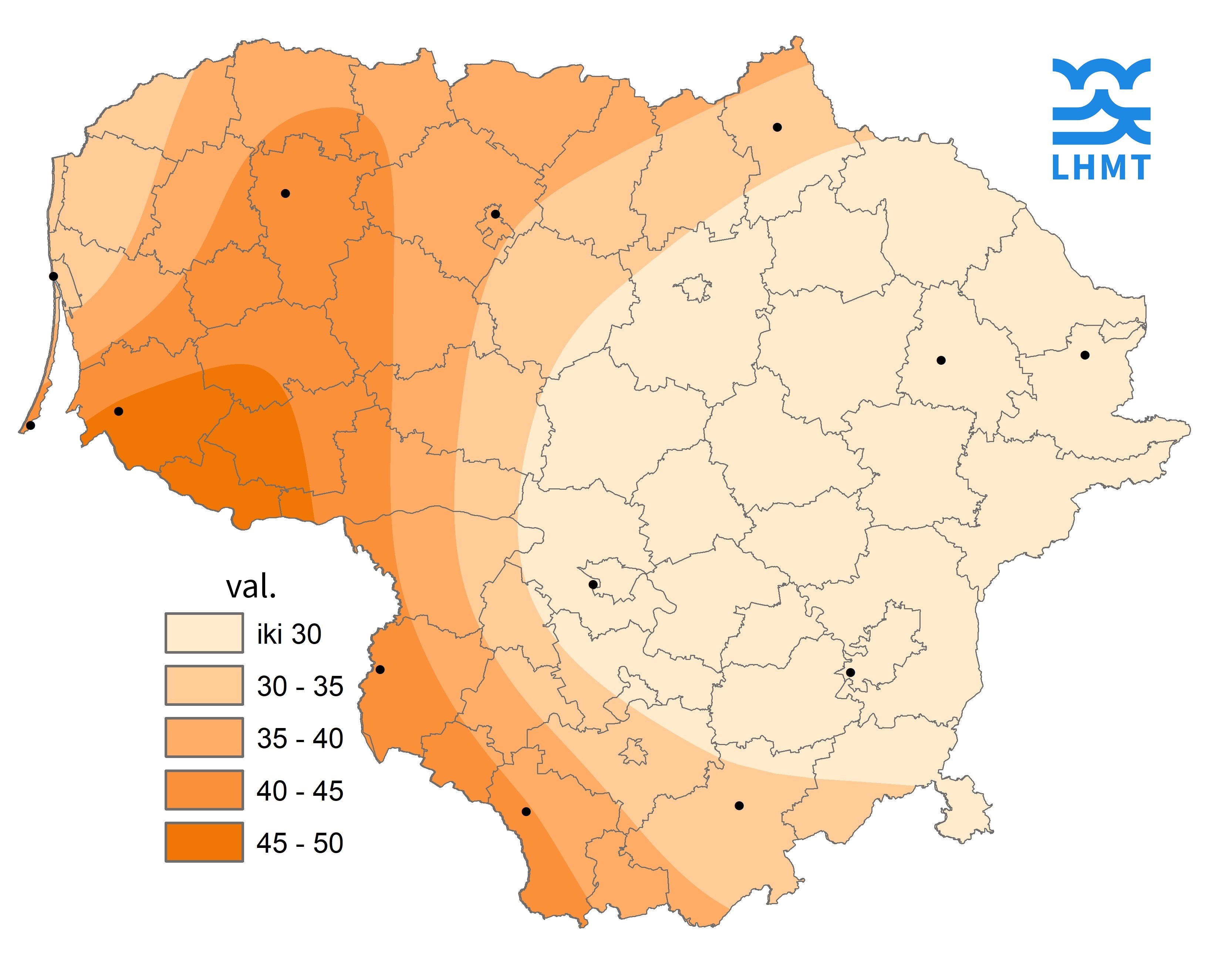  3 pav. Saulės spindėjimo trukmė gruodžio mėnesį