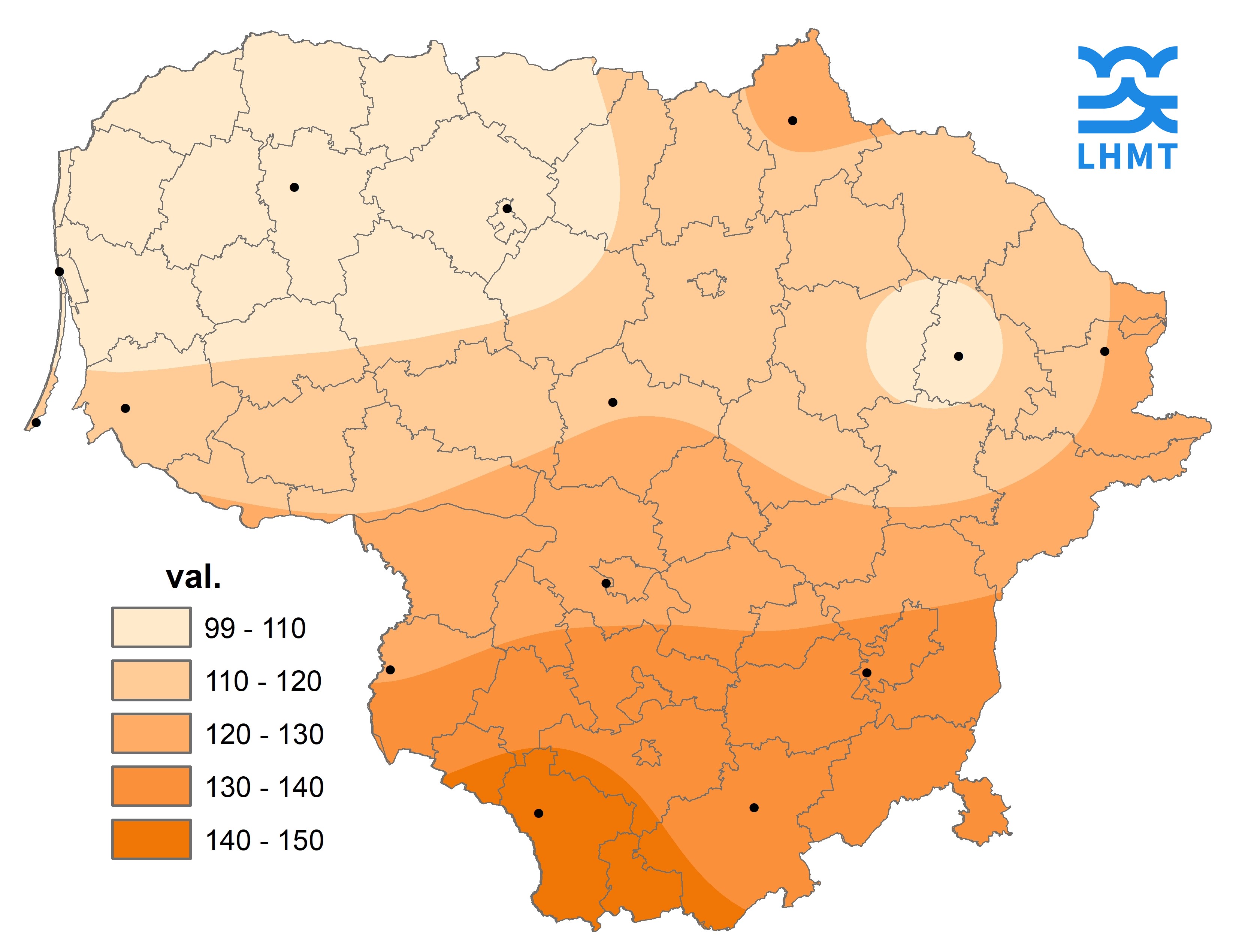  3 pav. Saulės spindėjimo trukmė kovo mėnesį