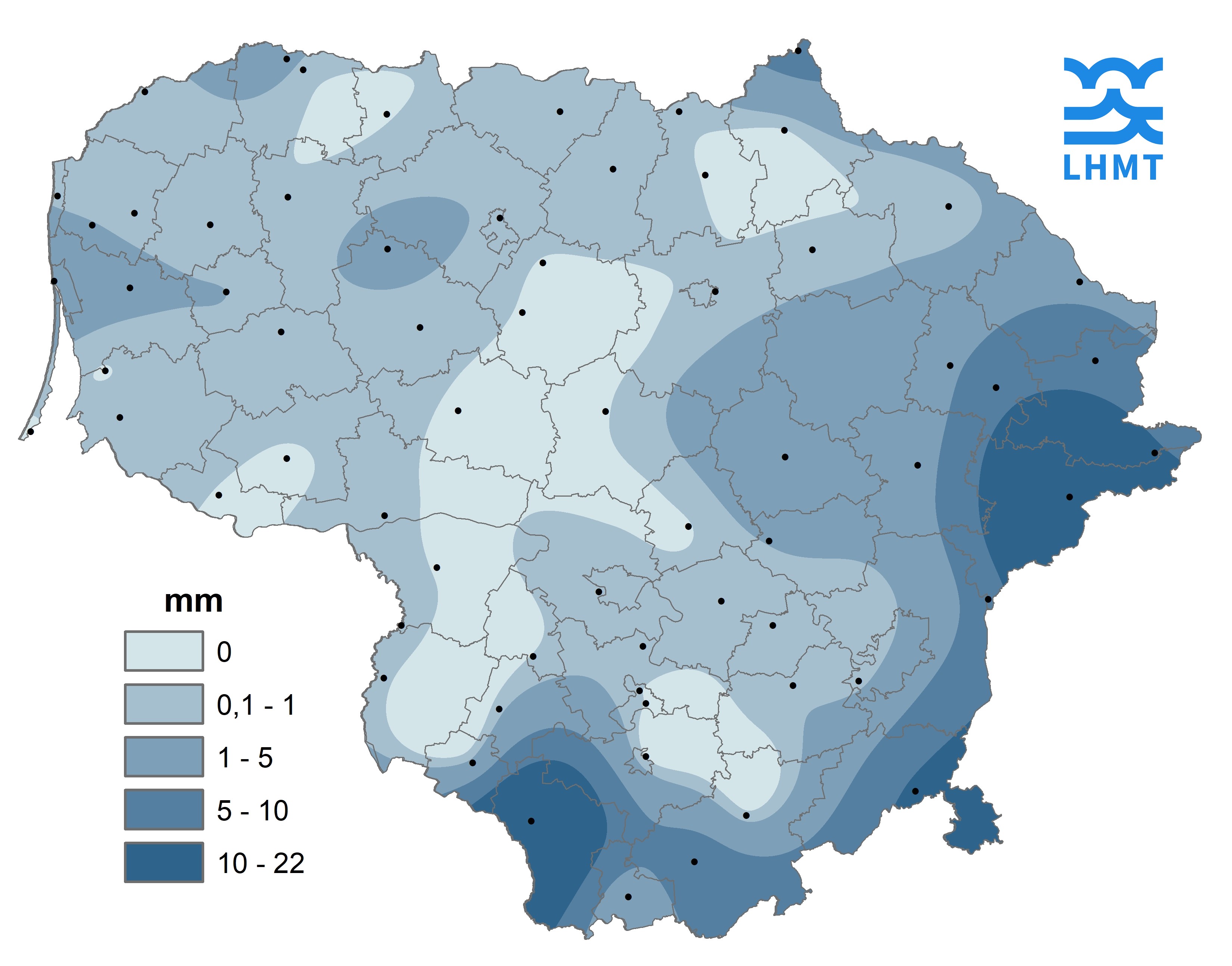  2 pav. Balandžio mėnesio kritulių kiekis