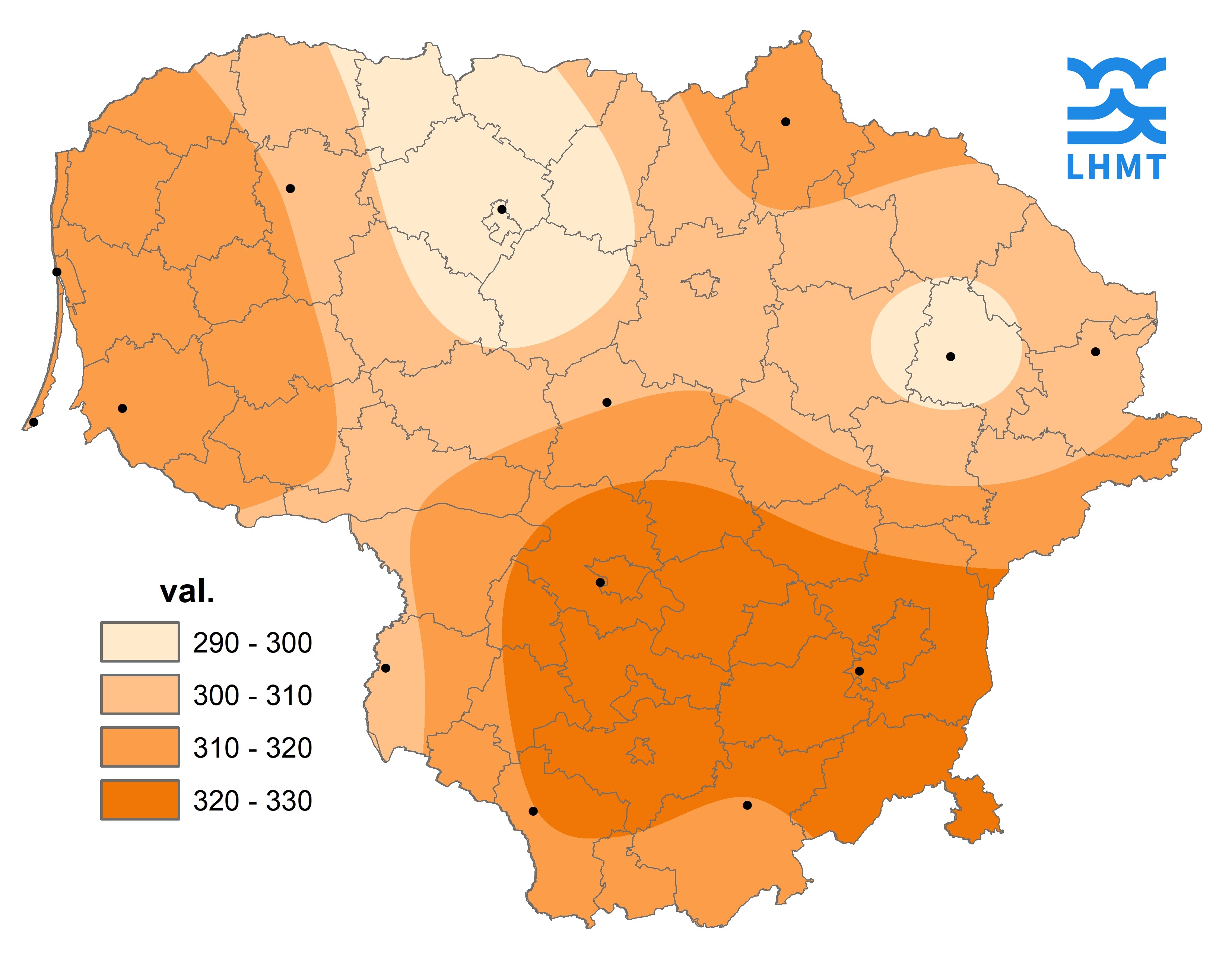  3 pav. Saulės spindėjimo trukmė balandžio mėnesį