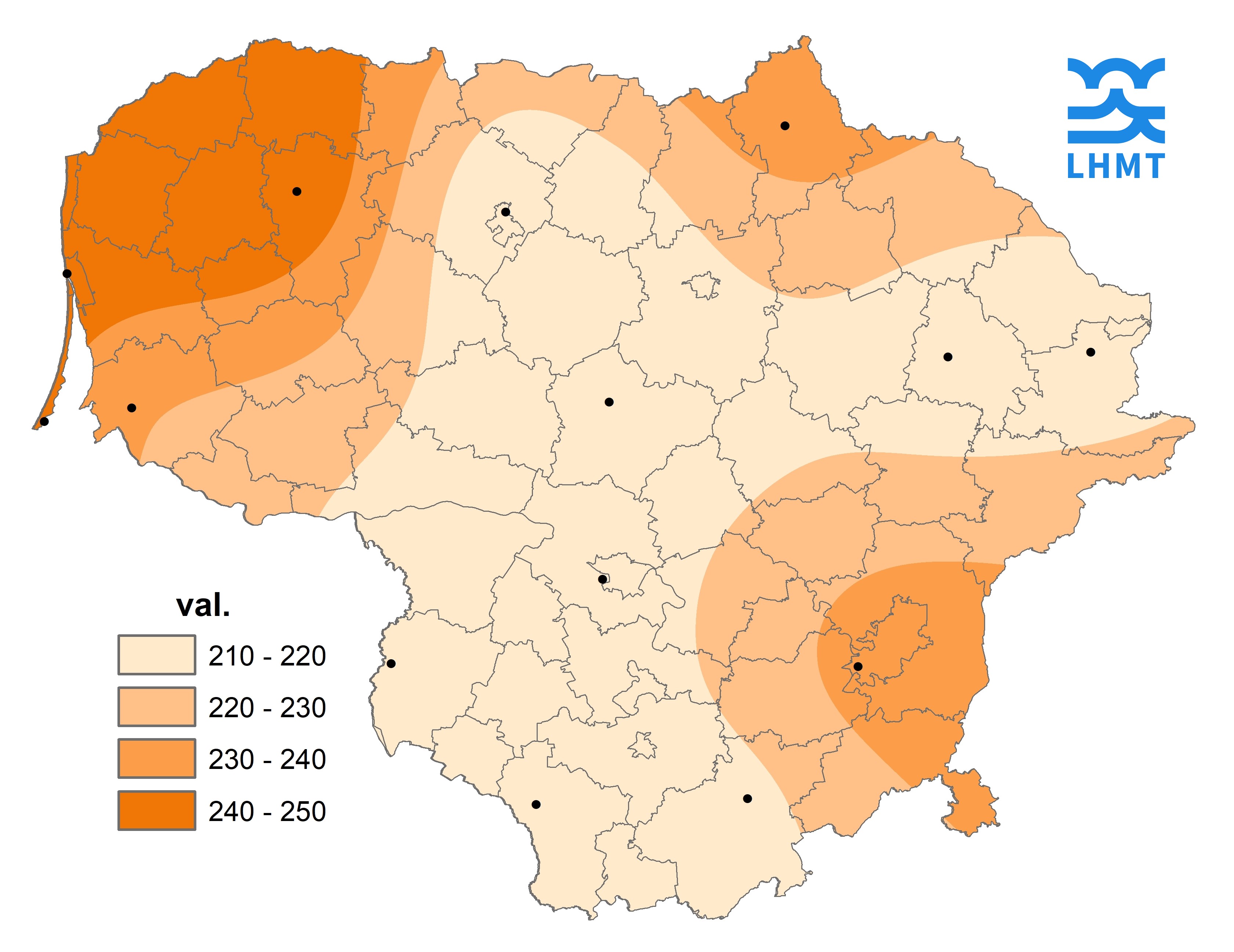  3 pav. Saulės spindėjimo trukmė gegužės mėnesį