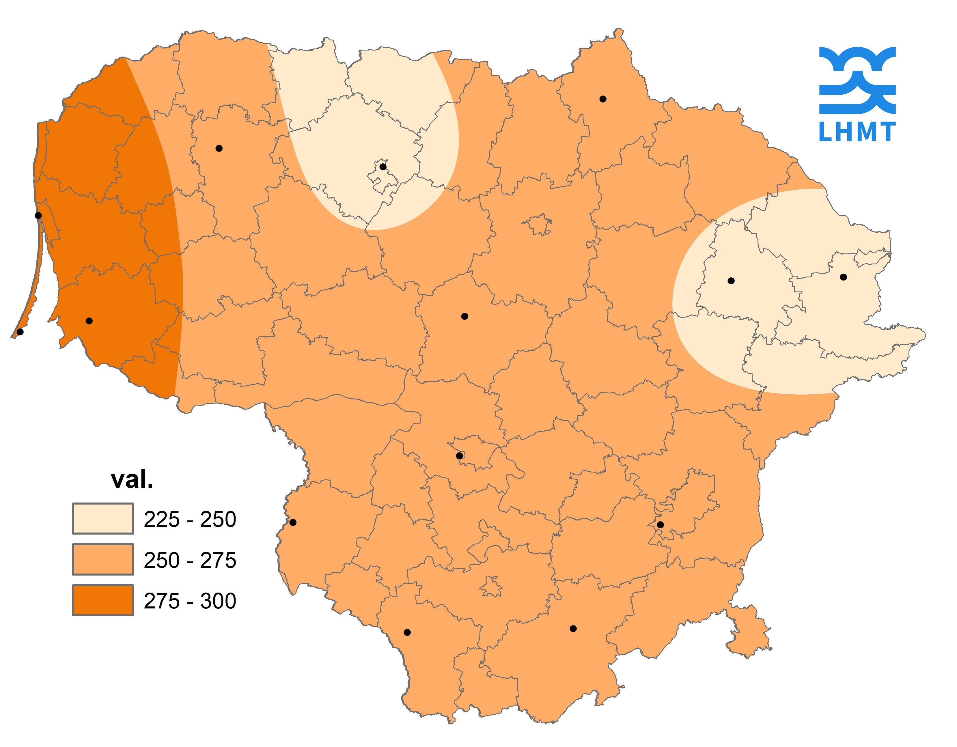  3 pav. Saulės spindėjimo trukmė rugpjūčio mėnesį