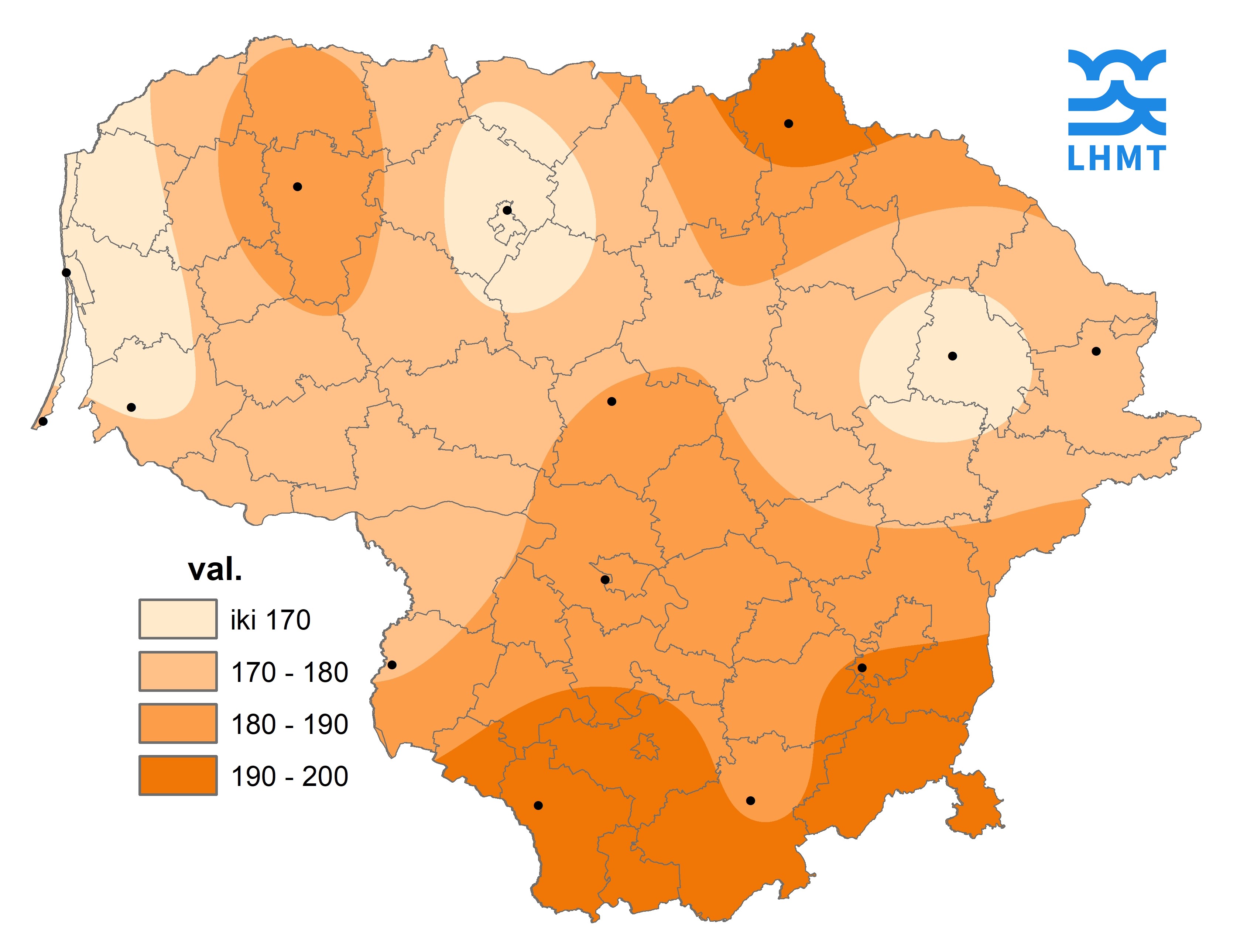  3 pav. Saulės spindėjimo trukmė Rugsėjo mėnesį