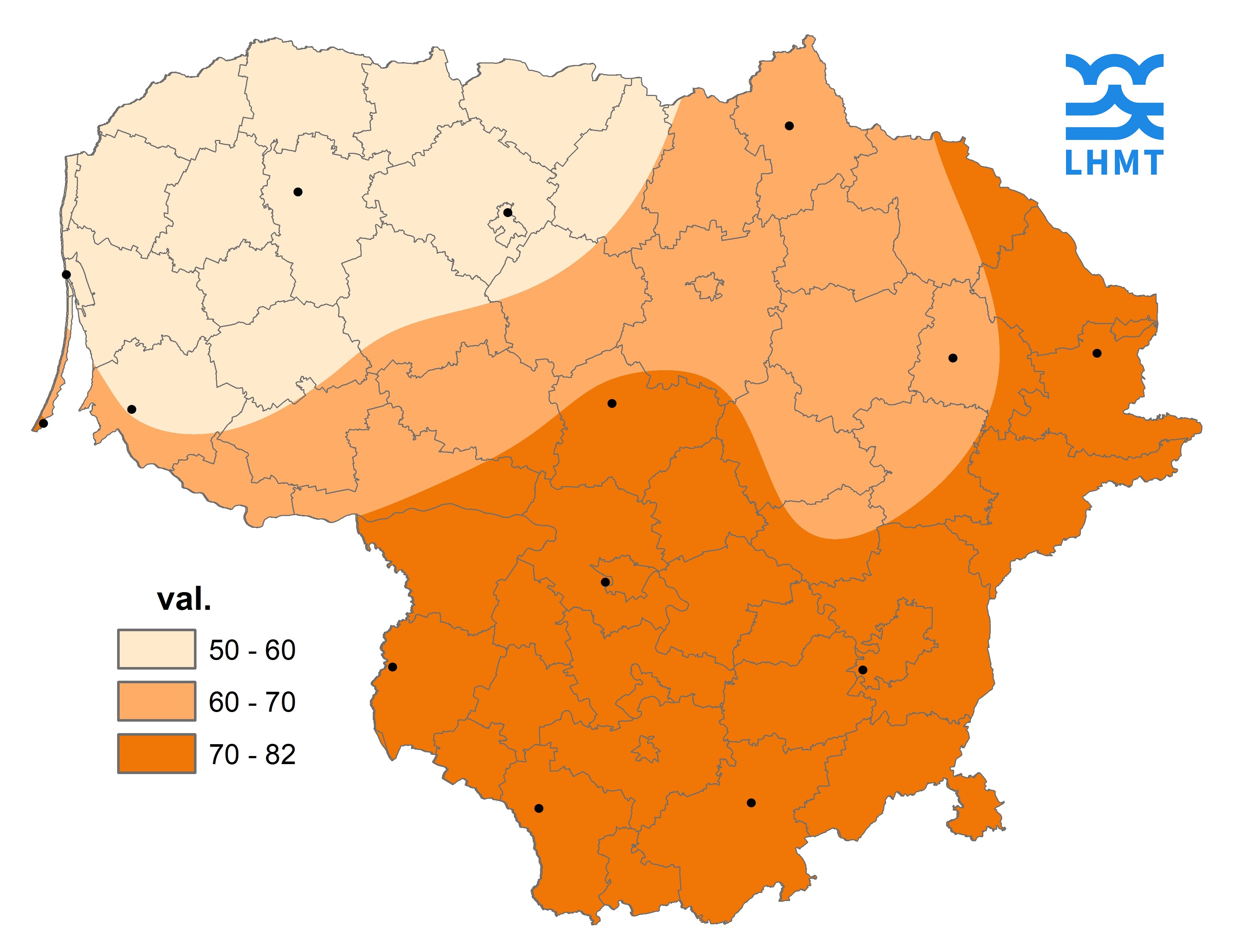  3 pav. Saulės spindėjimo trukmė vasario mėnesį