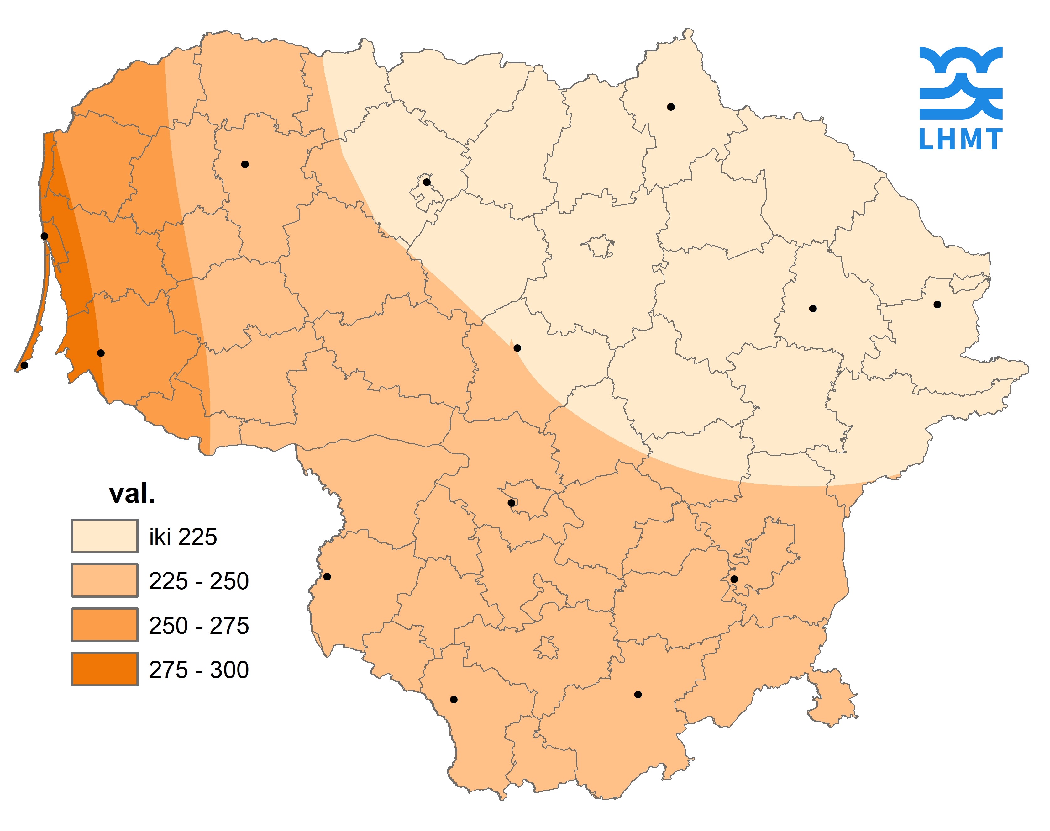  3 pav. Saulės spindėjimo trukmė balandžio mėnesį