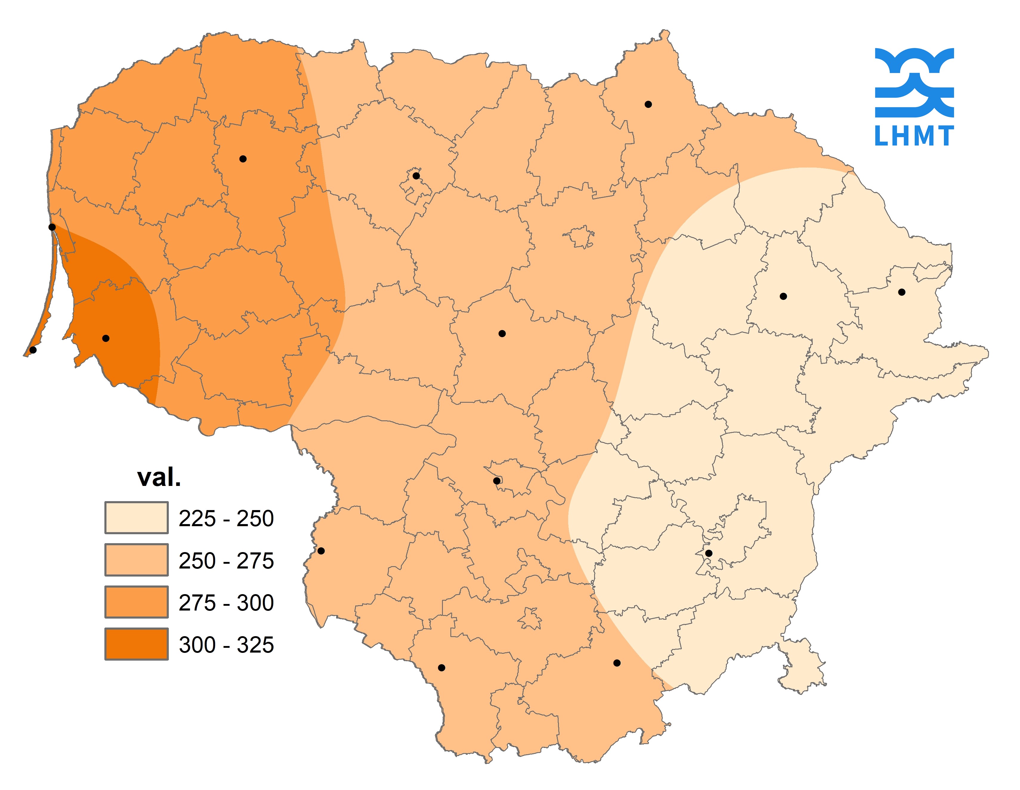  3 pav. Saulės spindėjimo trukmė gegužės mėnesį