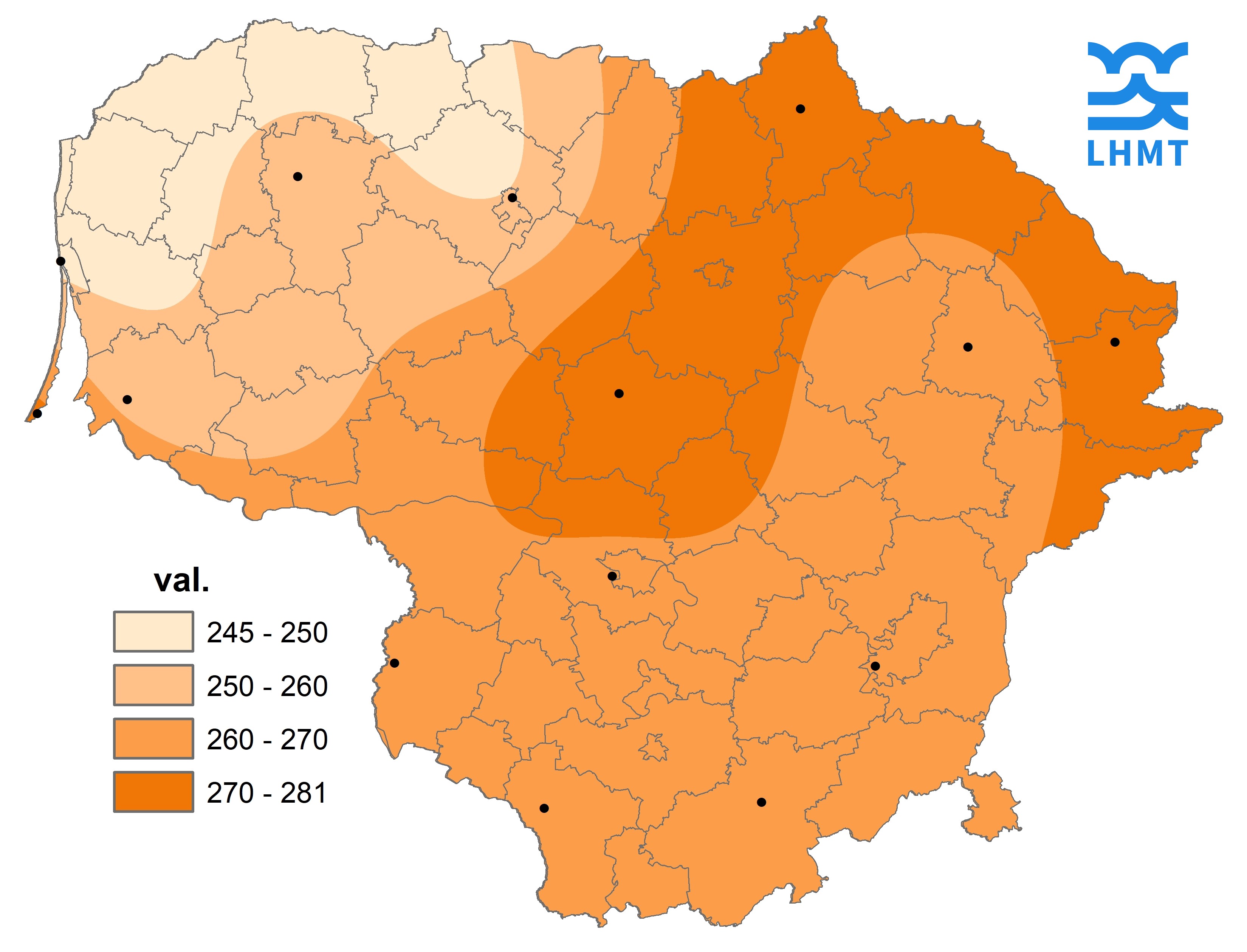  3 pav. Saulės spindėjimo trukmė Birželio mėnesį