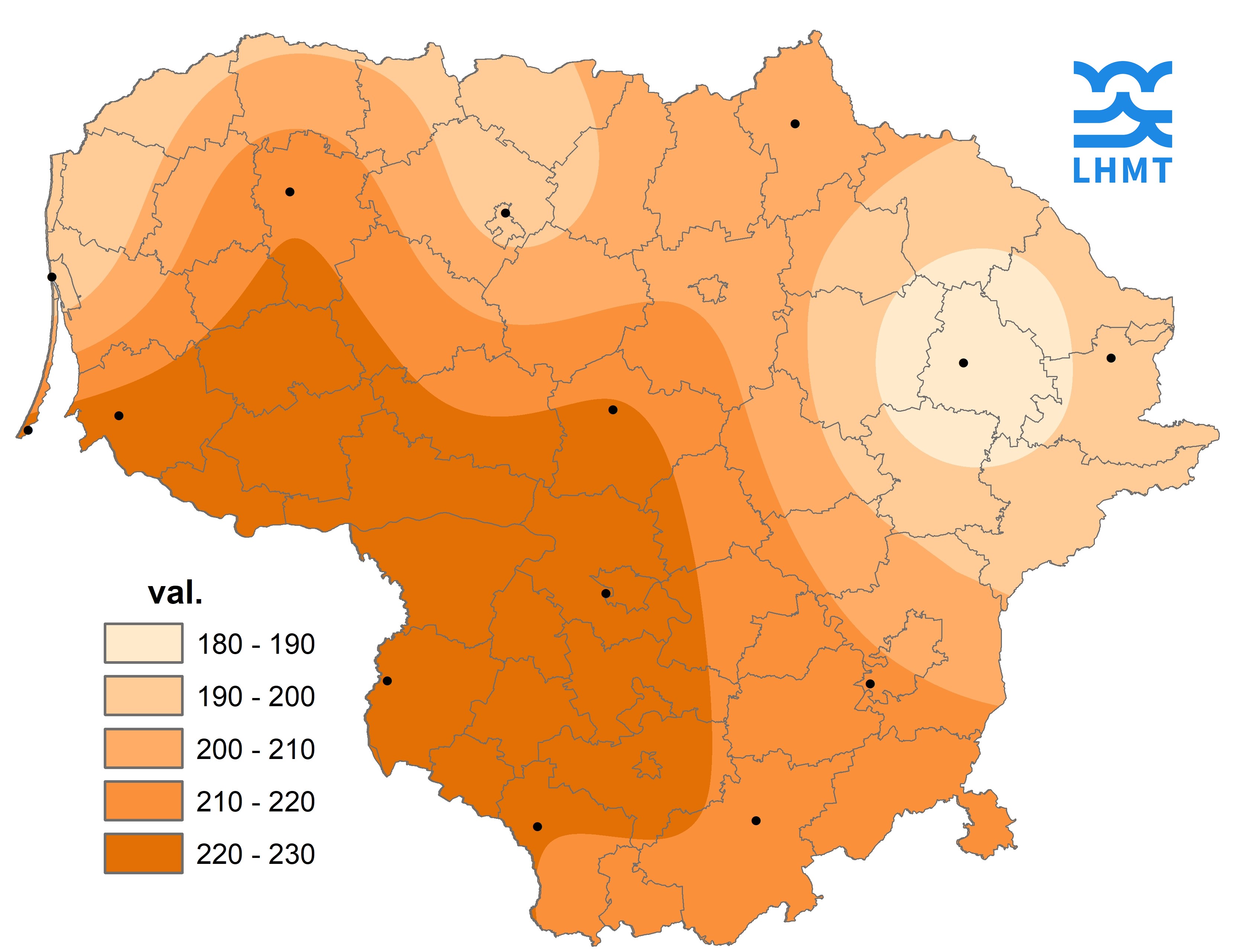  3 pav. Saulės spindėjimo trukmė rugsėjo mėnesį