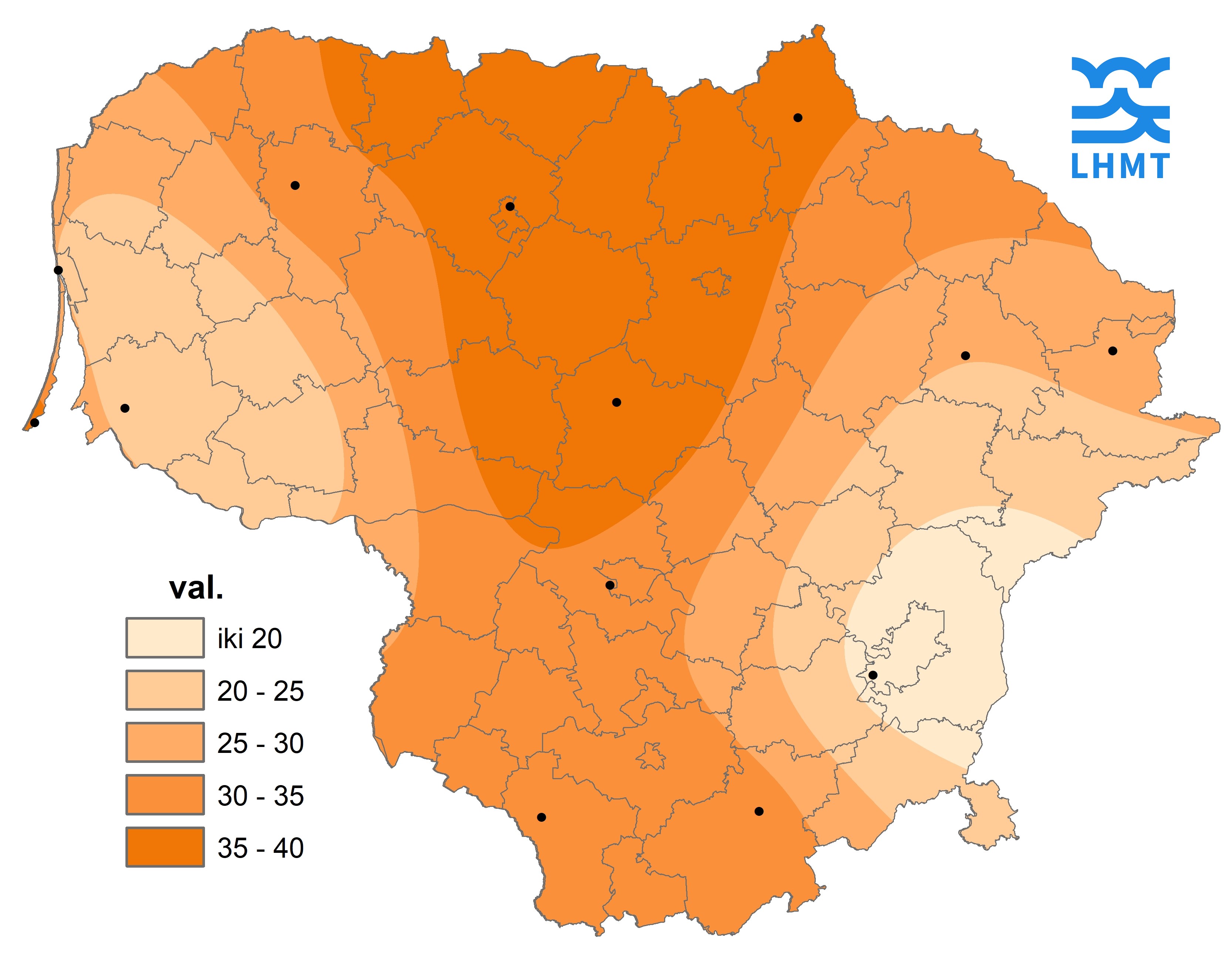  3 pav. Saulės spindėjimo trukmė Lapkričio mėnesį