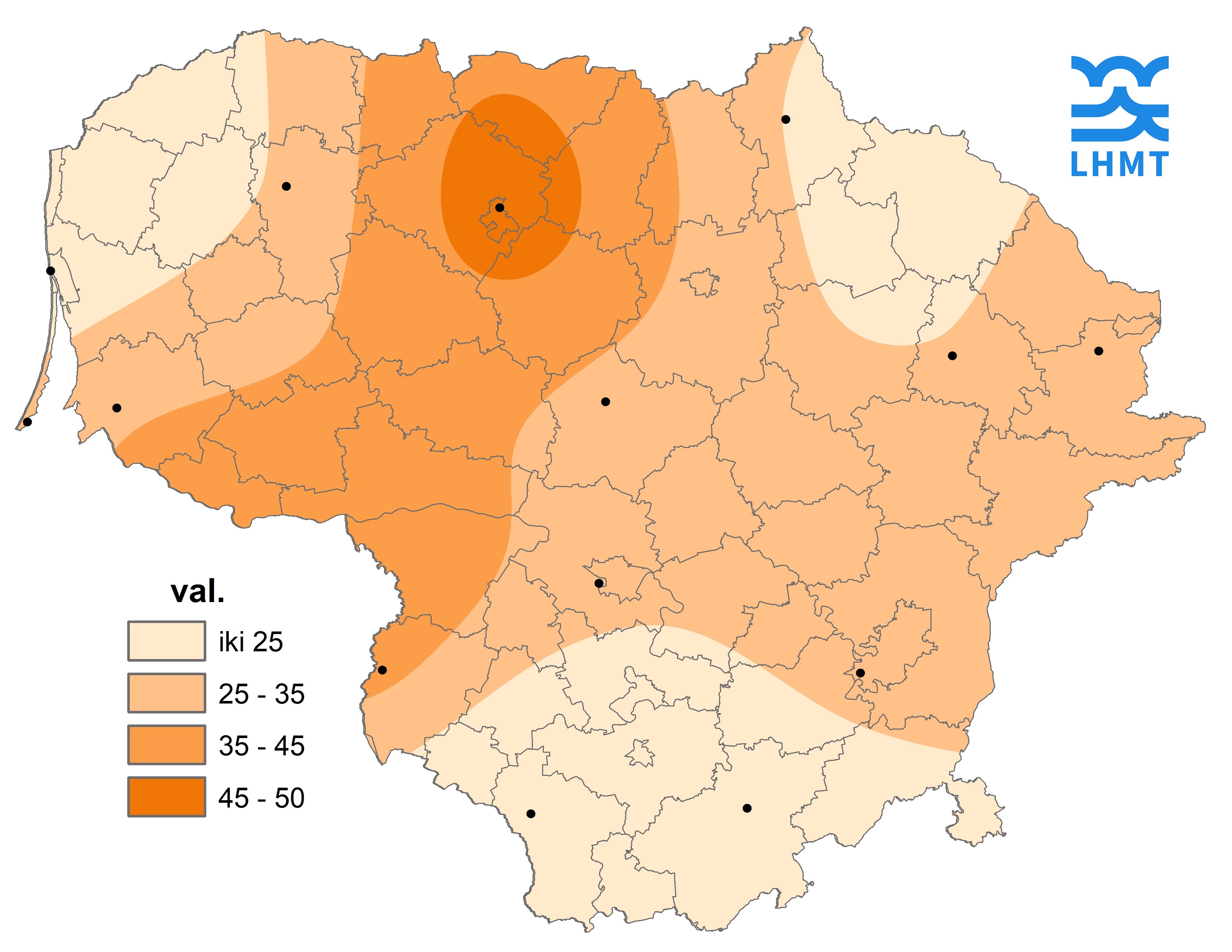  3 pav. Saulės spindėjimo trukmė gruodžio mėnesį