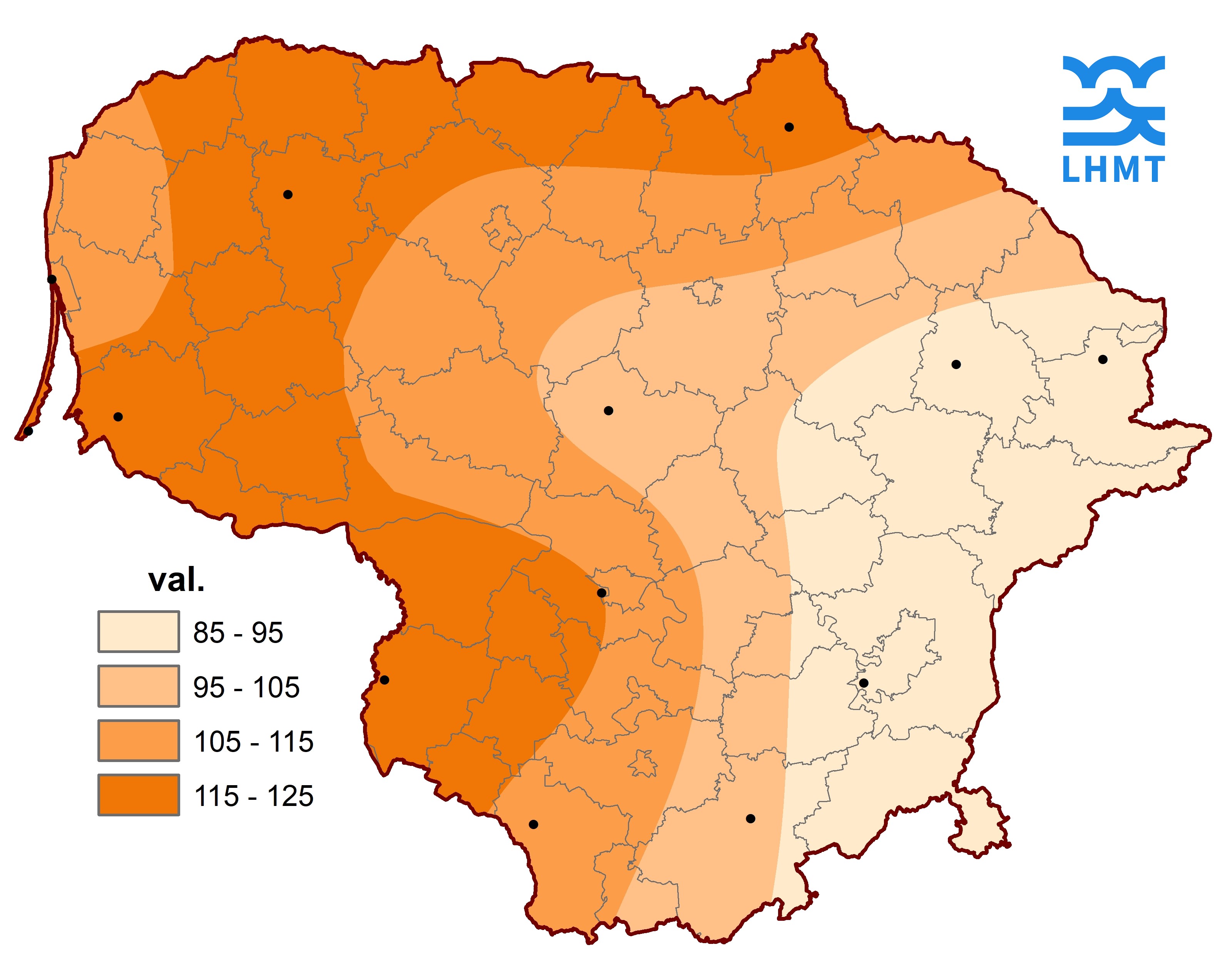  3 pav. Saulės spindėjimo trukmė vasario mėnesį