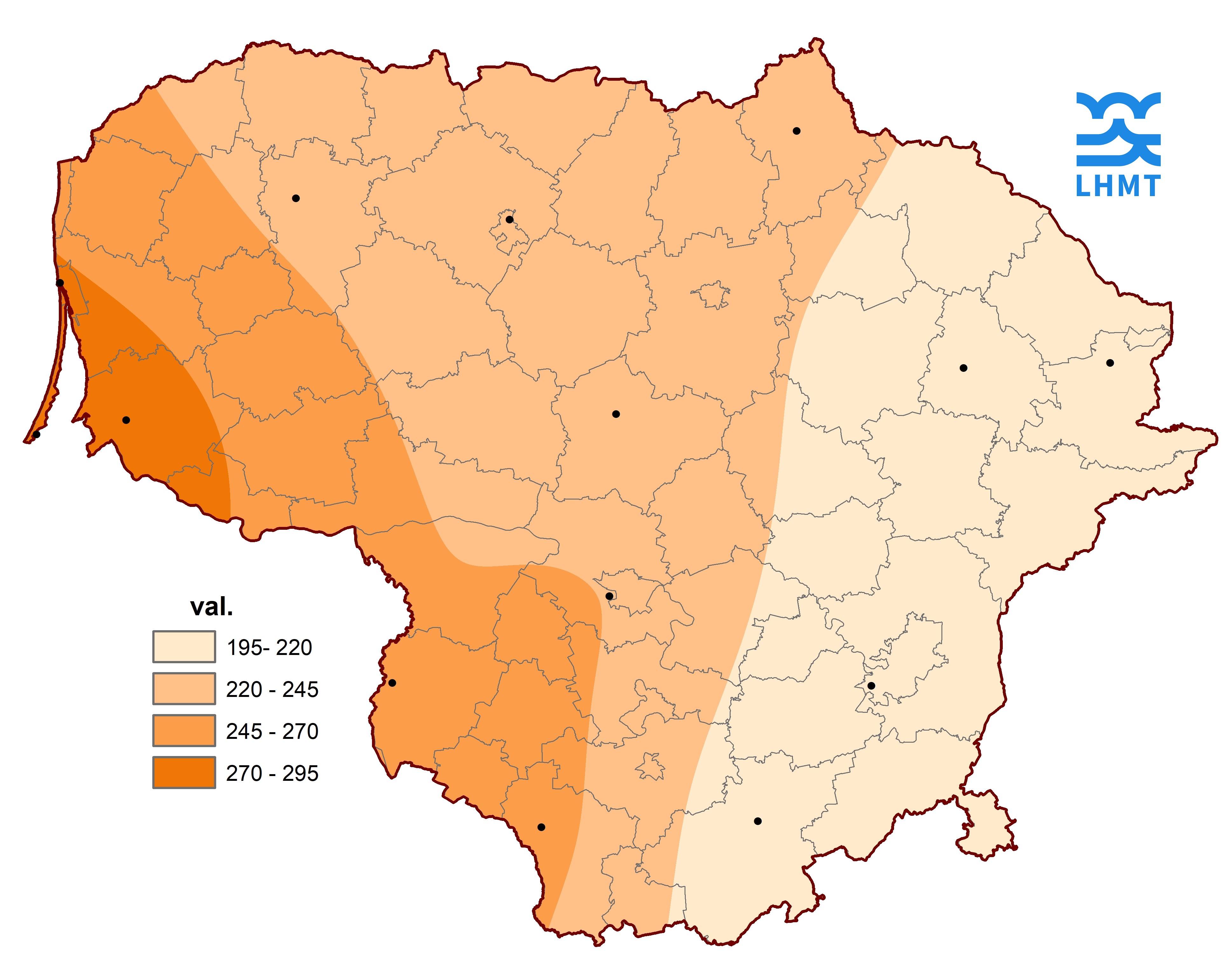  3 pav. Saulės spindėjimo trukmė gegužės mėnesį