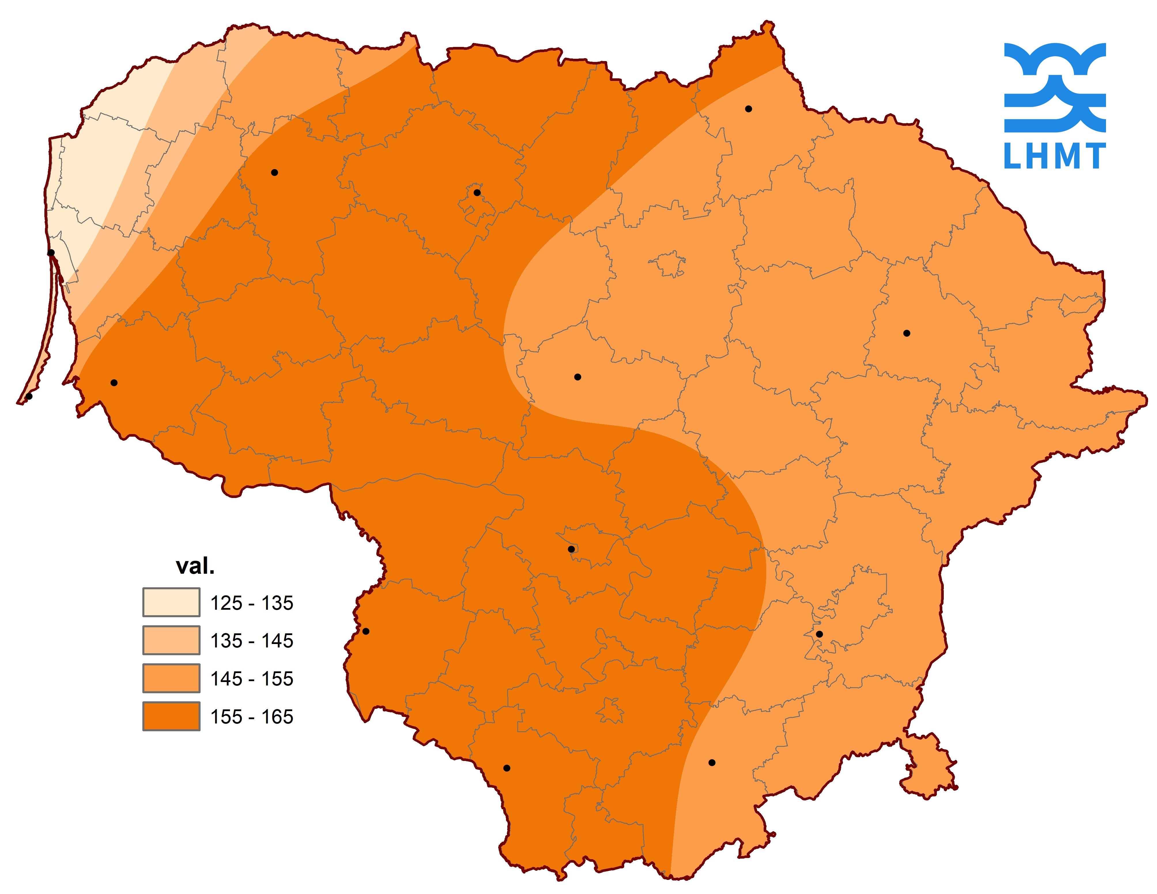  3 pav. Saulės spindėjimo trukmė Spalio mėnesį