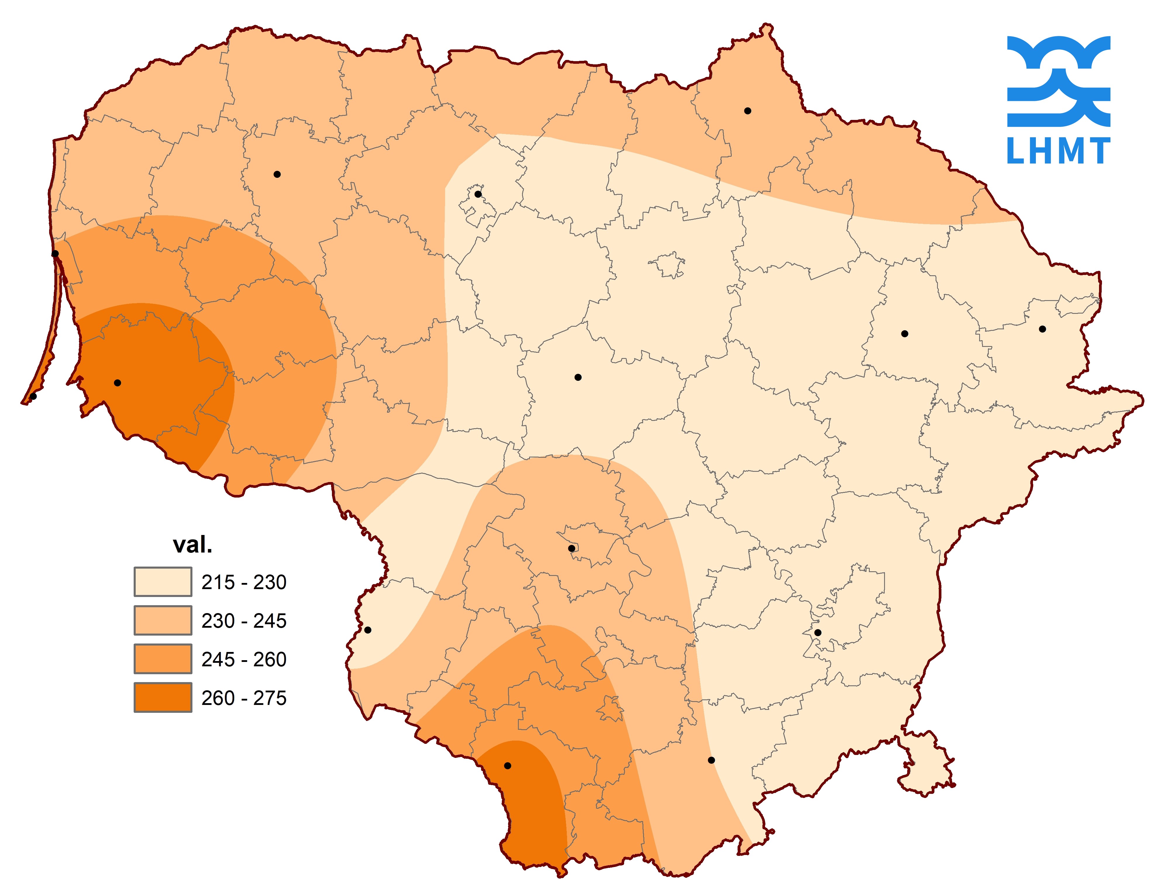  3 pav. Saulės spindėjimo trukmė gegužės mėnesį