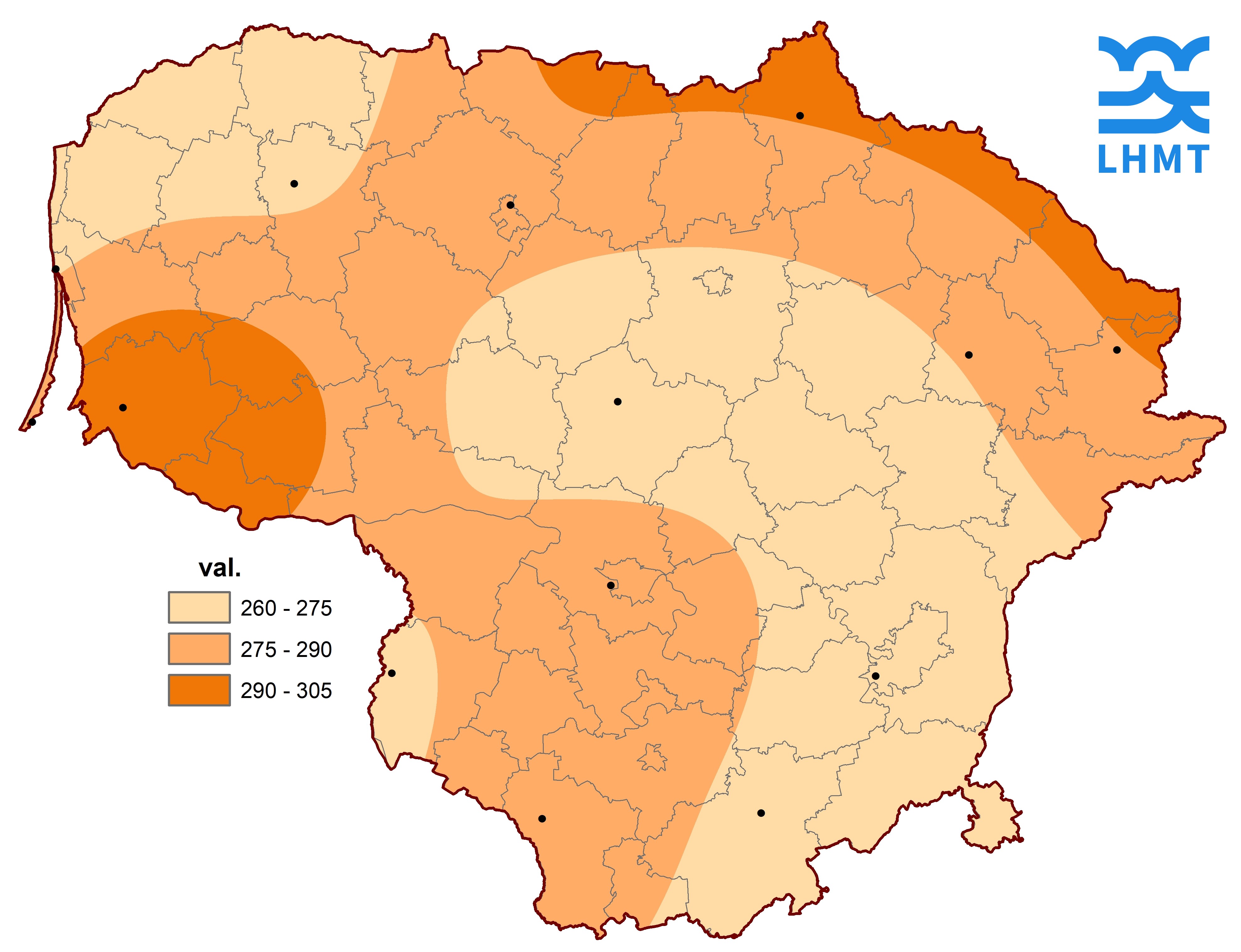  3 pav. Saulės spindėjimo trukmė birželio mėnesį