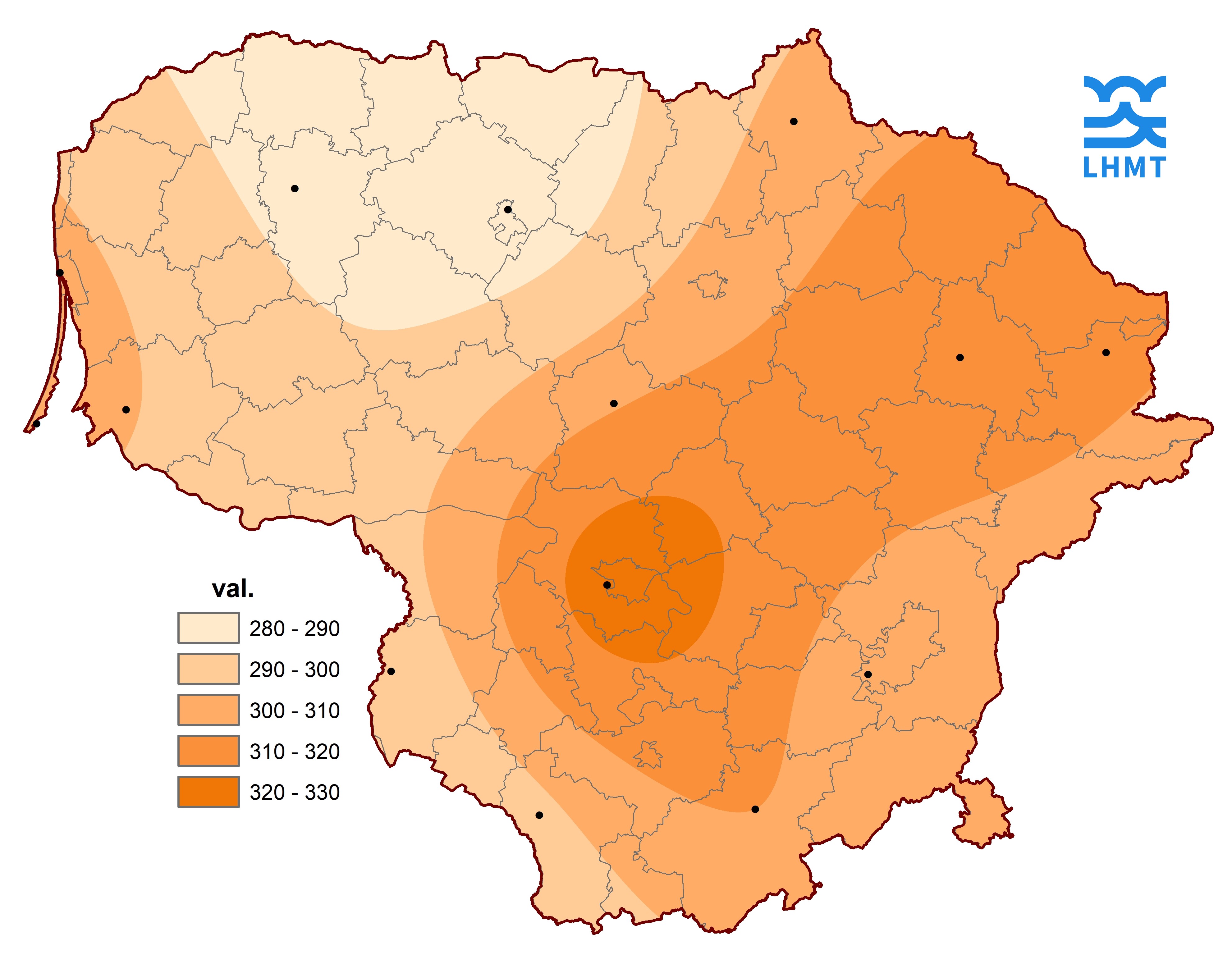  3 pav. Saulės spindėjimo trukmė rugpjūčio mėnesį