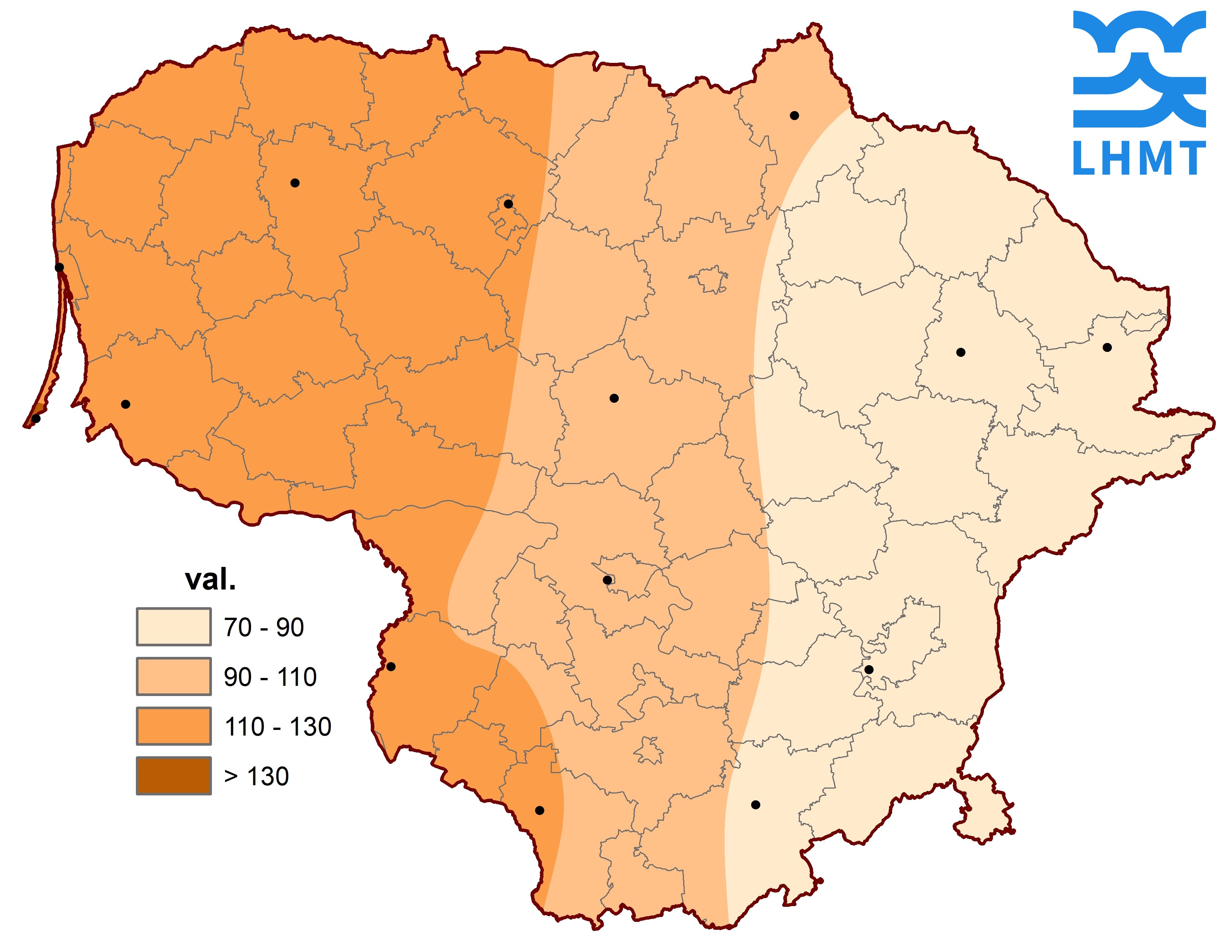  3 pav. Saulės spindėjimo trukmė Spalio mėnesį