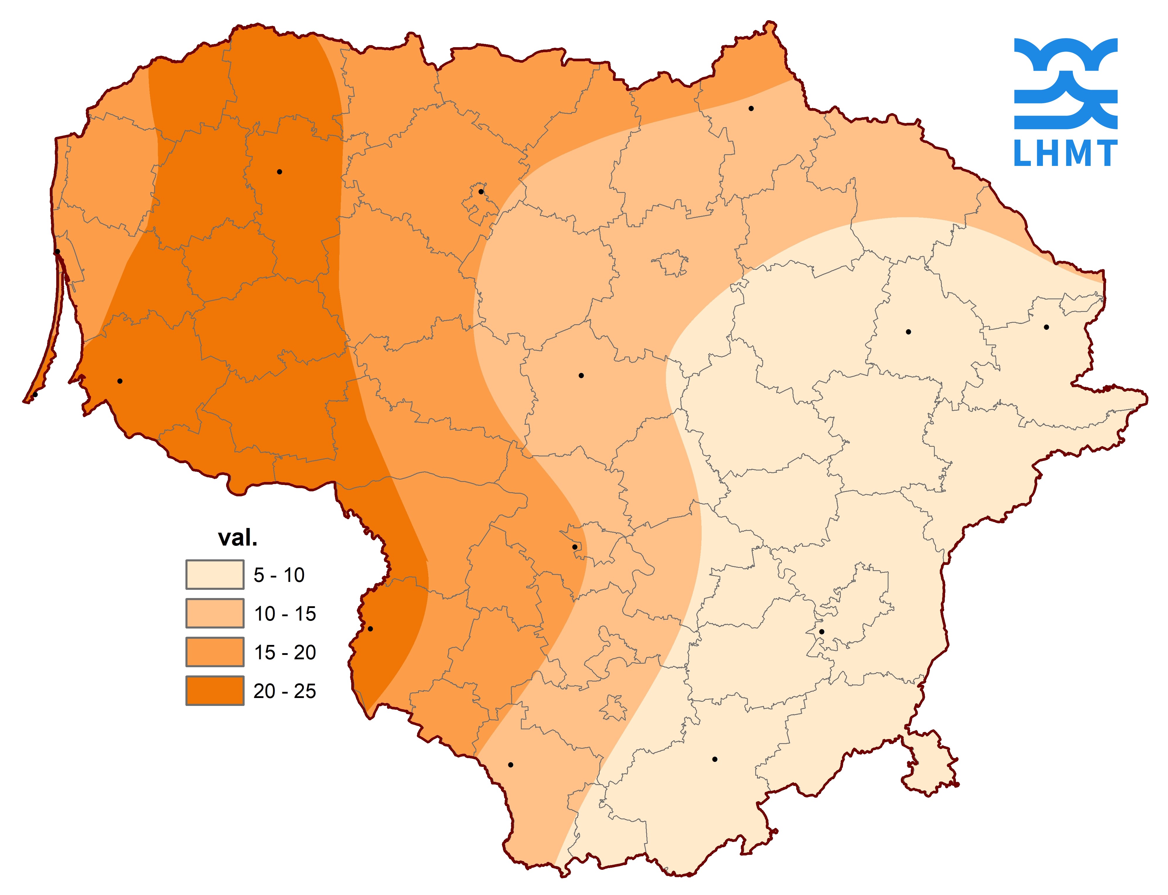  3 pav. Saulės spindėjimo trukmė gruodžio mėnesį