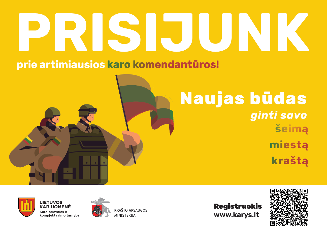 2024-06-13 | Kviečiame registruotis į karo komendantūras taikos metu