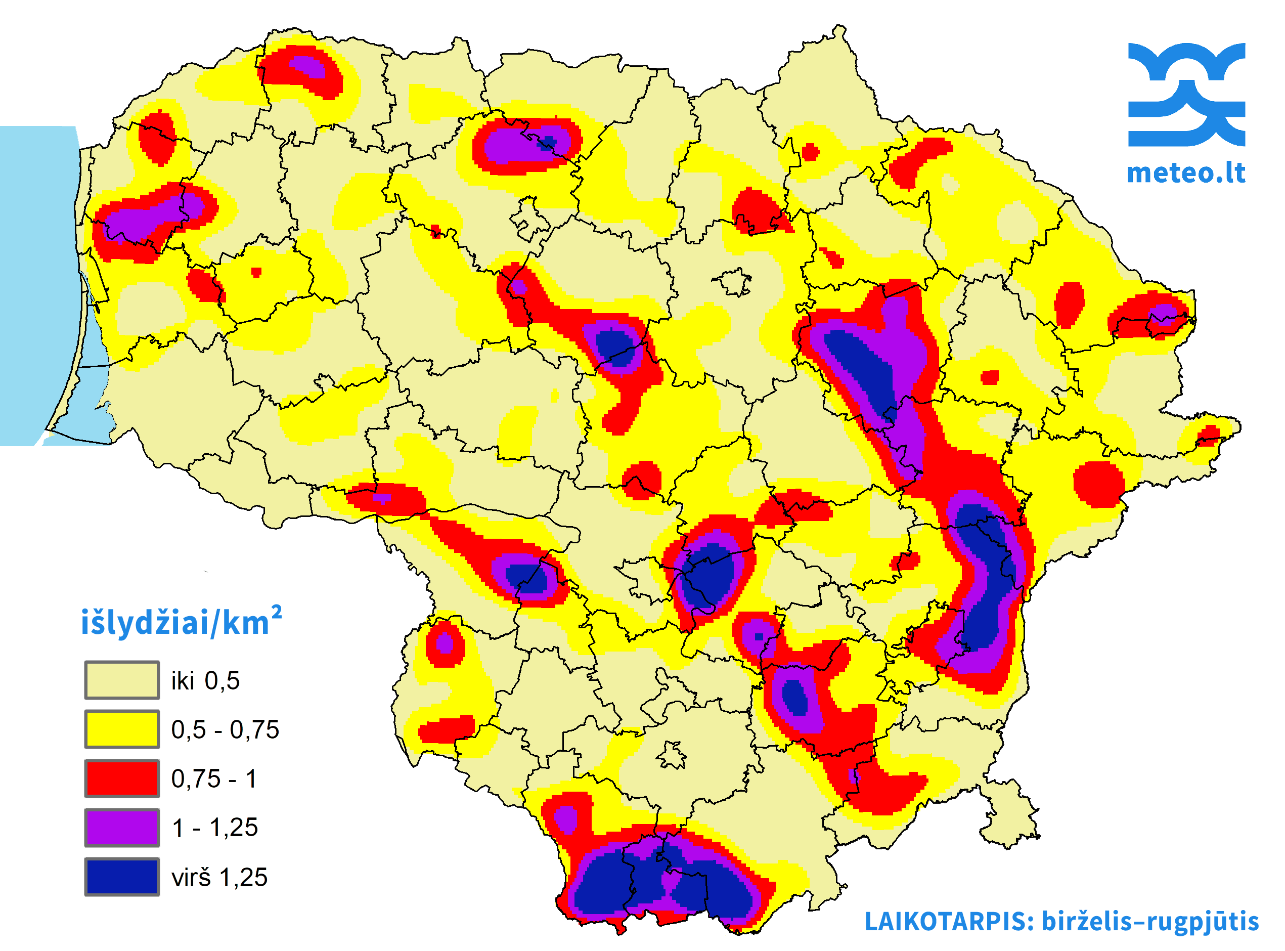 2025-09-09 | Kur vasarą žaibavo daugiausiai?